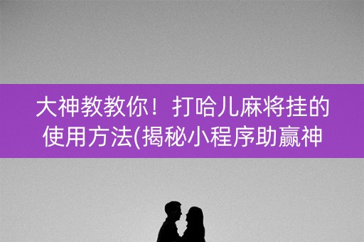 大神教教你！打哈儿麻将挂的使用方法(揭秘小程序助赢神器)