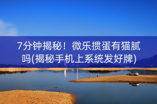 7分钟揭秘！微乐掼蛋有猫腻吗(揭秘手机上系统发好牌)