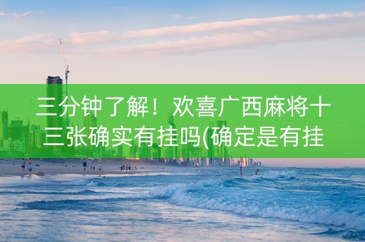 三分钟了解！欢喜广西麻将十三张确实有挂吗(确定是有挂)
