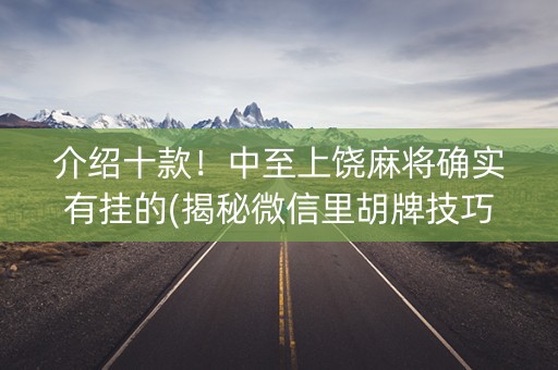 介绍十款！中至上饶麻将确实有挂的(揭秘微信里胡牌技巧)
