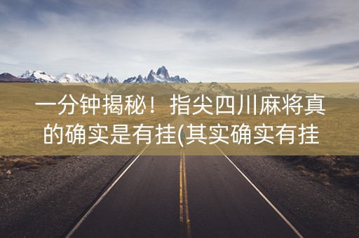 一分钟揭秘！指尖四川麻将真的确实是有挂(其实确实有挂)