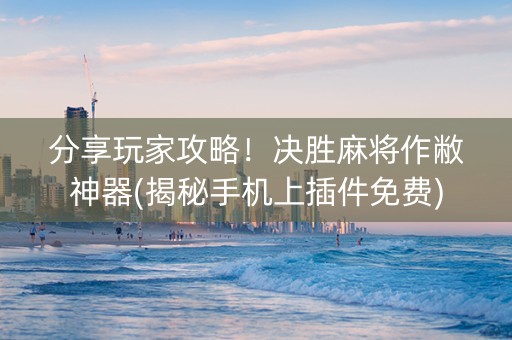 分享玩家攻略！决胜麻将作敝神器(揭秘手机上插件免费)