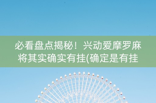 必看盘点揭秘！兴动爱摩罗麻将其实确实有挂(确定是有挂)