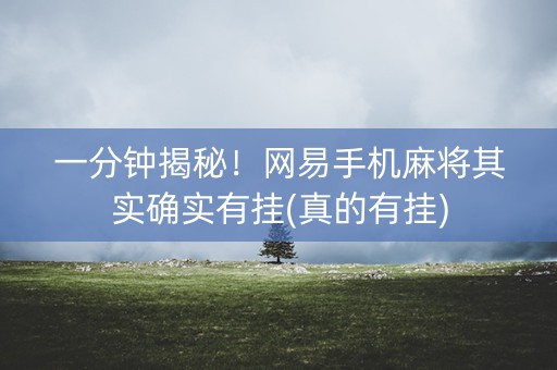 一分钟揭秘！网易手机麻将其实确实有挂(真的有挂)