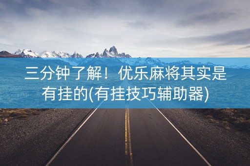 三分钟了解！优乐麻将其实是有挂的(有挂技巧辅助器)