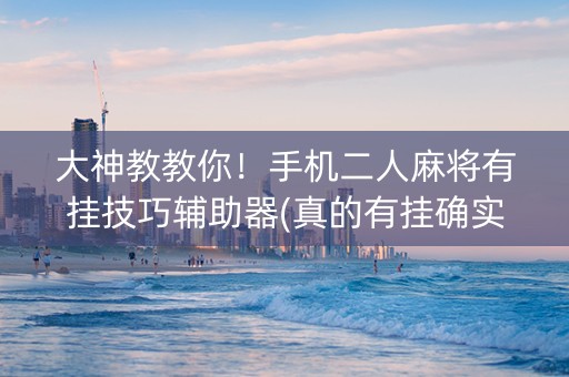 大神教教你！手机二人麻将有挂技巧辅助器(真的有挂确实有挂)