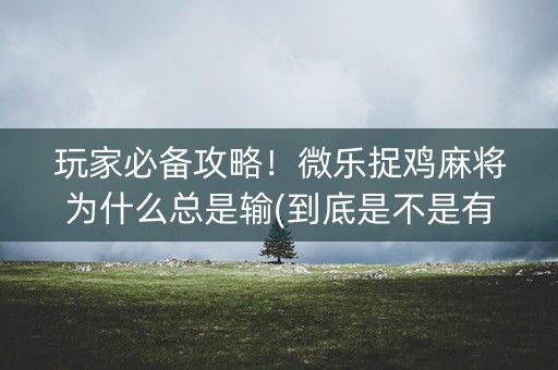 玩家必备攻略！微乐捉鸡麻将为什么总是输(到底是不是有挂)