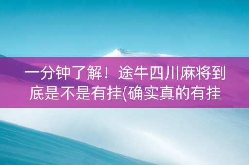 一分钟了解！途牛四川麻将到底是不是有挂(确实真的有挂)