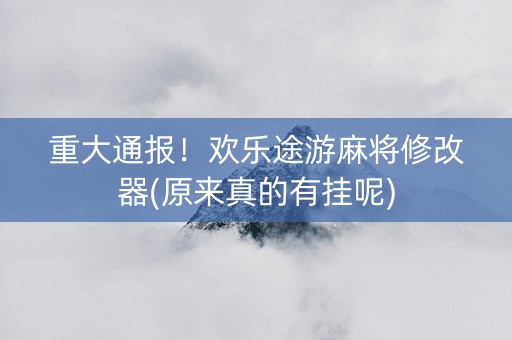 重大通报！欢乐途游麻将修改器(原来真的有挂呢)