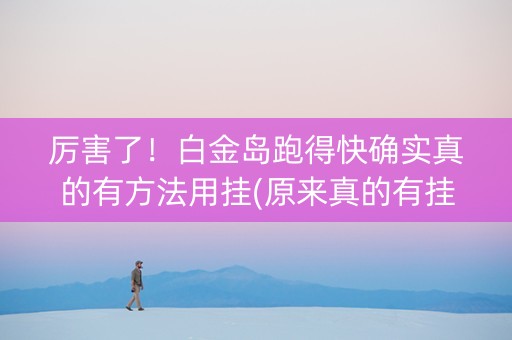 厉害了！白金岛跑得快确实真的有方法用挂(原来真的有挂)