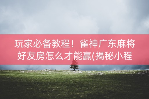 玩家必备教程！雀神广东麻将好友房怎么才能赢(揭秘小程序如何让牌变好)