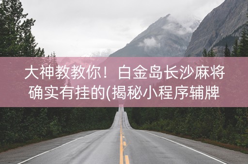 大神教教你！白金岛长沙麻将确实有挂的(揭秘小程序辅牌器)