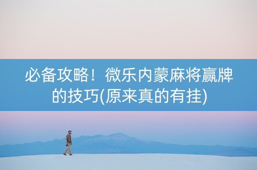 必备攻略！微乐内蒙麻将赢牌的技巧(原来真的有挂)