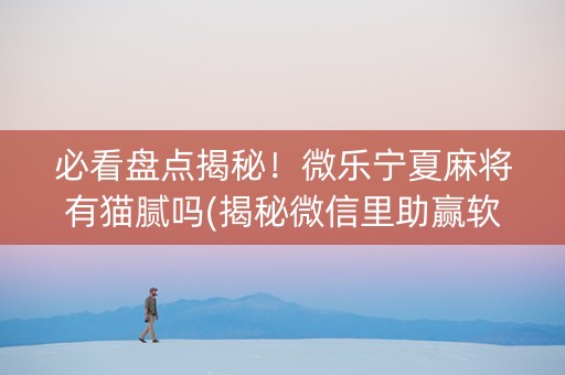 必看盘点揭秘！微乐宁夏麻将有猫腻吗(揭秘微信里助赢软件)