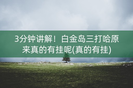 3分钟讲解！白金岛三打哈原来真的有挂呢(真的有挂)