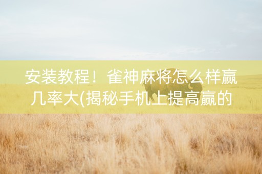 安装教程！雀神麻将怎么样赢几率大(揭秘手机上提高赢的概率)