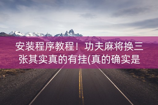 安装程序教程！功夫麻将换三张其实真的有挂(真的确实是有挂)