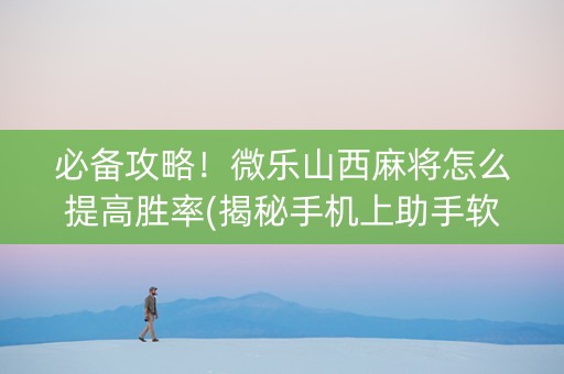 必备攻略！微乐山西麻将怎么提高胜率(揭秘手机上助手软件)