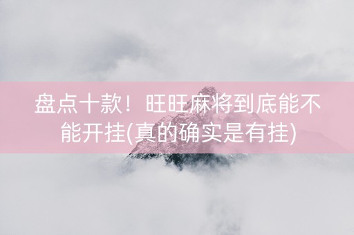 盘点十款！旺旺麻将到底能不能开挂(真的确实是有挂)