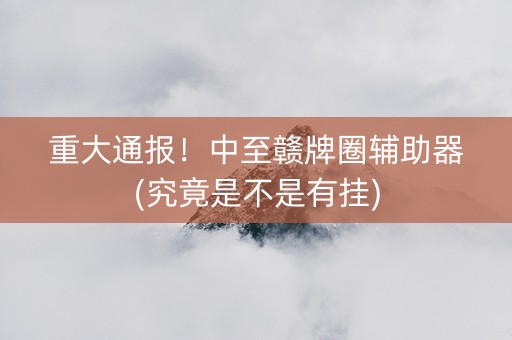 重大通报！中至赣牌圈辅助器(究竟是不是有挂)