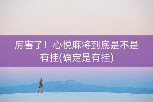 厉害了！心悦麻将到底是不是有挂(确定是有挂)