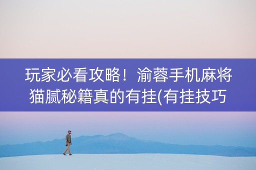 玩家必看攻略！渝蓉手机麻将猫腻秘籍真的有挂(有挂技巧辅助器)