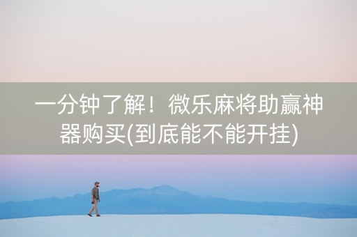 一分钟了解！微乐麻将助赢神器购买(到底能不能开挂)