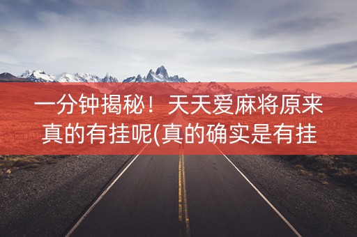 一分钟揭秘！天天爱麻将原来真的有挂呢(真的确实是有挂)