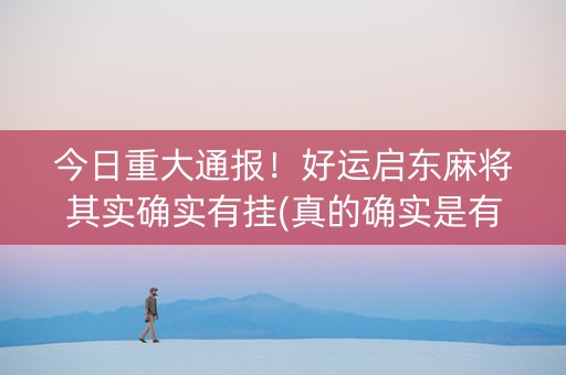 今日重大通报！好运启东麻将其实确实有挂(真的确实是有挂)