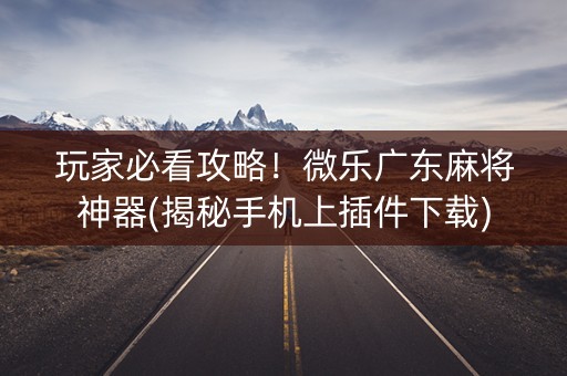 玩家必看攻略！微乐广东麻将神器(揭秘手机上插件下载)