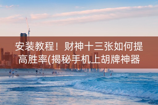 安装教程！财神十三张如何提高胜率(揭秘手机上胡牌神器)