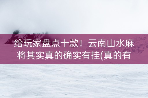 给玩家盘点十款！云南山水麻将其实真的确实有挂(真的有挂)