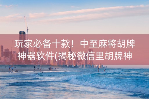 玩家必备十款！中至麻将胡牌神器软件(揭秘微信里胡牌神器)