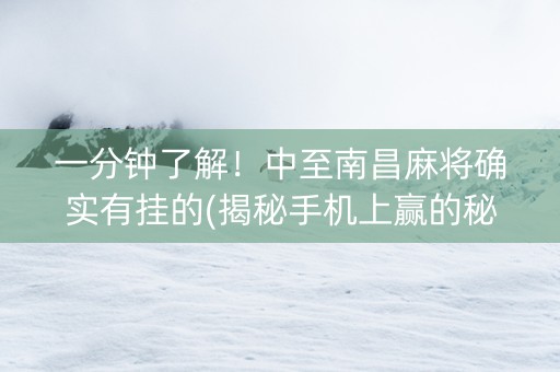 一分钟了解！中至南昌麻将确实有挂的(揭秘手机上赢的秘诀)