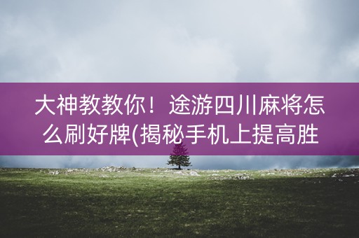 大神教教你！途游四川麻将怎么刷好牌(揭秘手机上提高胜率)