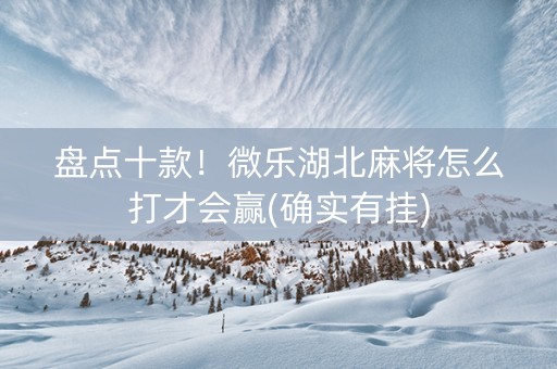 盘点十款！微乐湖北麻将怎么打才会赢(确实有挂)