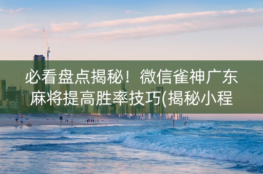 必看盘点揭秘！微信雀神广东麻将提高胜率技巧(揭秘小程序最新神器下载)