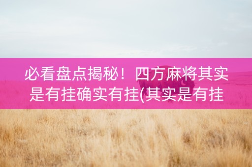 必看盘点揭秘！四方麻将其实是有挂确实有挂(其实是有挂的)