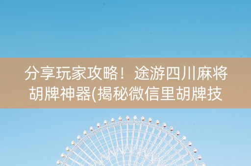 分享玩家攻略！途游四川麻将胡牌神器(揭秘微信里胡牌技巧)