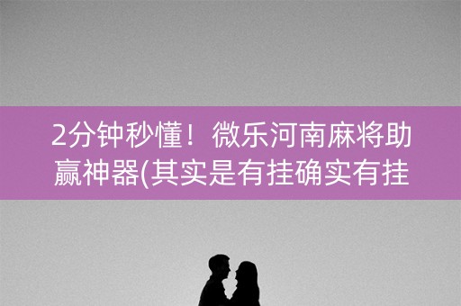 2分钟秒懂！微乐河南麻将助赢神器(其实是有挂确实有挂)