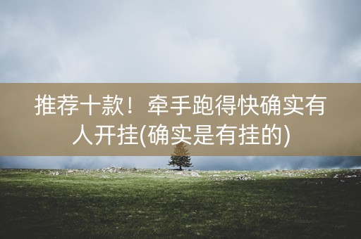 推荐十款！牵手跑得快确实有人开挂(确实是有挂的)