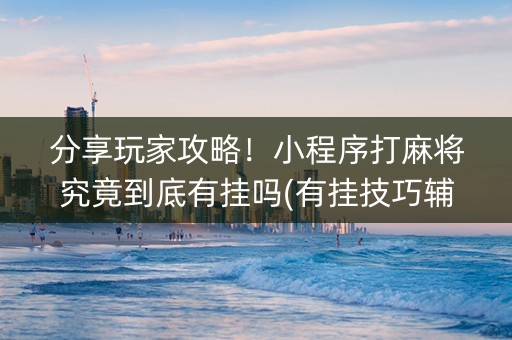 分享玩家攻略！小程序打麻将究竟到底有挂吗(有挂技巧辅助器)