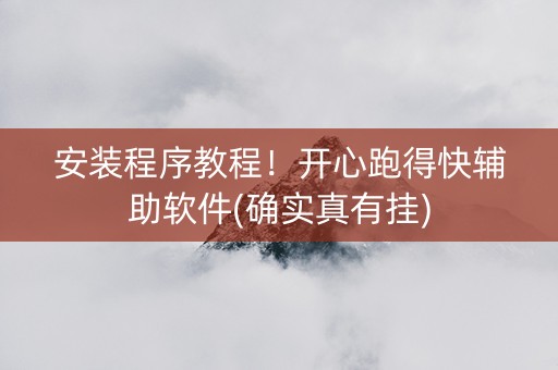 安装程序教程！开心跑得快辅助软件(确实真有挂)