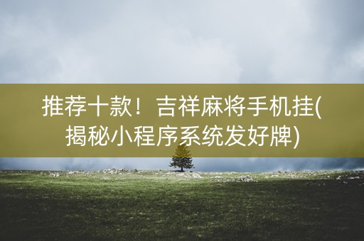 推荐十款！吉祥麻将手机挂(揭秘小程序系统发好牌)