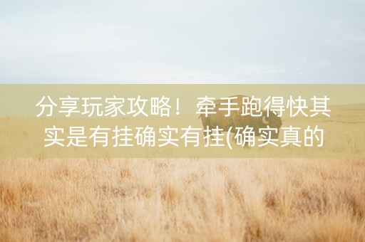 分享玩家攻略！牵手跑得快其实是有挂确实有挂(确实真的有挂)