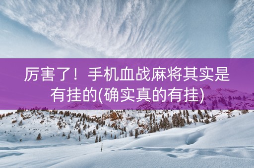 厉害了！手机血战麻将其实是有挂的(确实真的有挂)