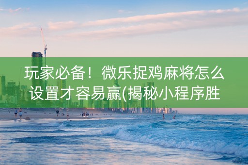 玩家必备！微乐捉鸡麻将怎么设置才容易赢(揭秘小程序胜率到哪调)