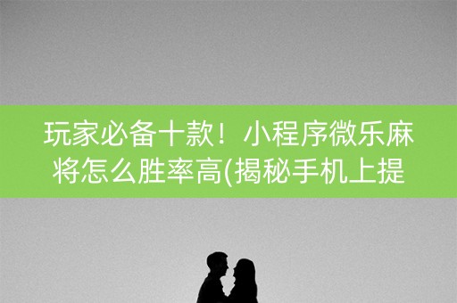 玩家必备十款！小程序微乐麻将怎么胜率高(揭秘手机上提高胜率)