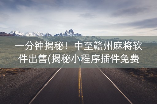 一分钟揭秘！中至赣州麻将软件出售(揭秘小程序插件免费)