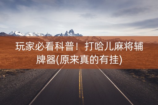 玩家必看科普！打哈儿麻将辅牌器(原来真的有挂)